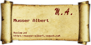 Musser Albert névjegykártya